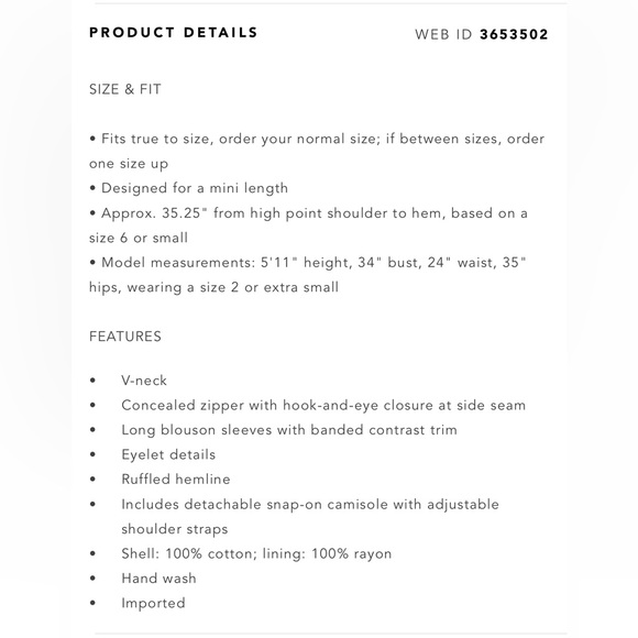 BCBGMAZAZRIA Cotton Eyelet Mini Dress - Picture 4 of 8